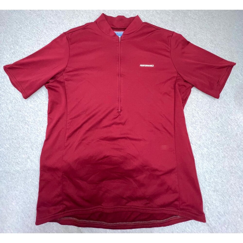 Performance Mens Red Cycling Jersey XL Short Sleeve Half Zip